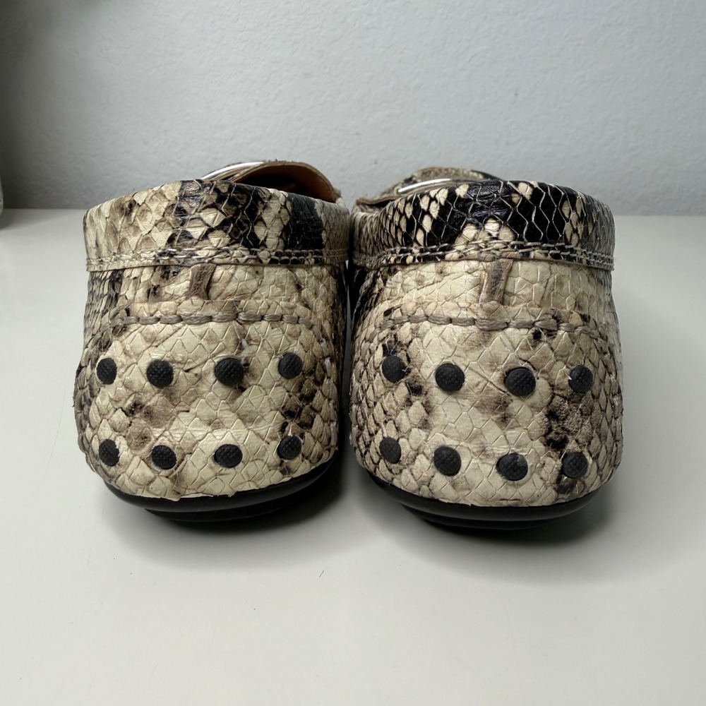 Vionic Ashby Loafers Grey Snakeskin Embossed Leather Driving Moccasins Size 9 - Picture 7 of 9